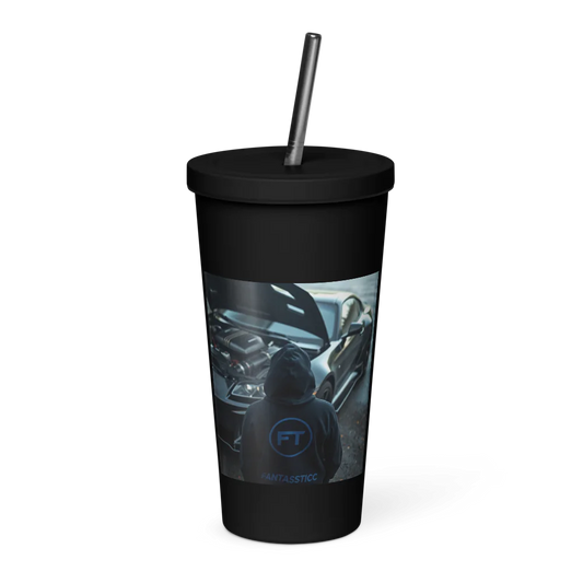 Colorful Insulated Sipper with Straw